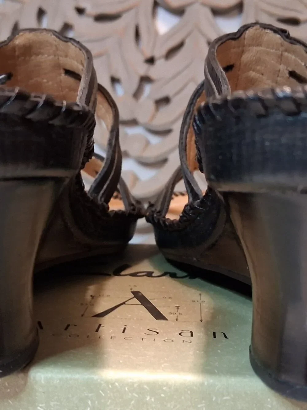 Clarks | Shoes | New In Box Clarks Artisan Black Leather Wispy Wedge ...